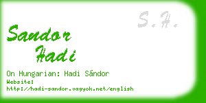 sandor hadi business card